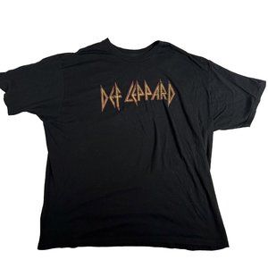 Def Leppard Band Graphic T-shirt Black Size XXL